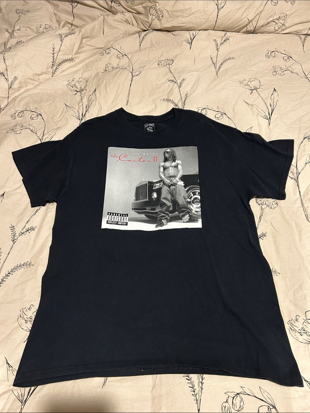Black Graphic Crew Neck T-Shirt - Unbranded